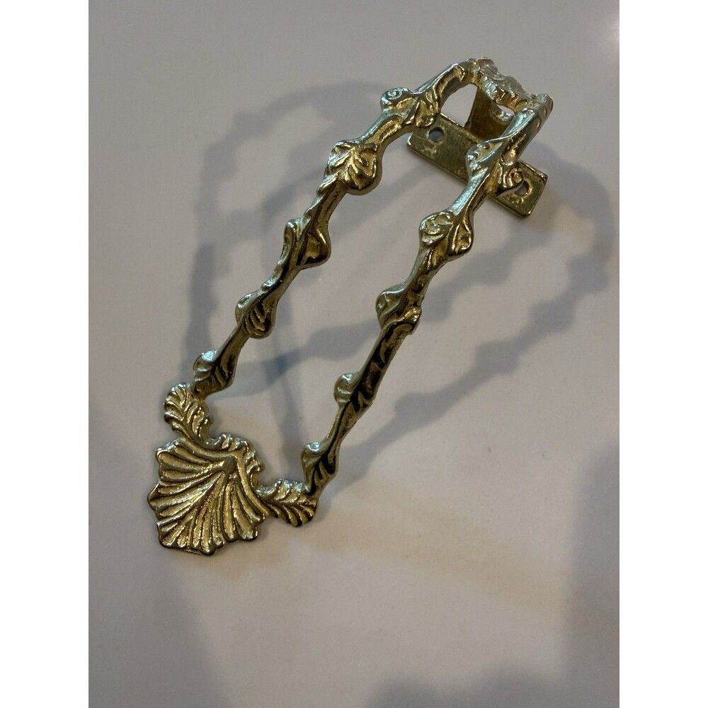 1 Vintage Brass Ornate Curtain Holders Tieback Gold Tone